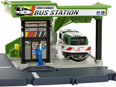 MATCHBOX PRAWDZIWE PRZYGODY ZESTAW DWORZEC AUTOBUSOWY zestaw z autkiem HDL08