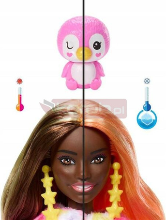 BARBIE CUTIE REVEAL KOLOROWE MARZENIA Lalka w kostiumie zwierzątka PINGIWN HRK40