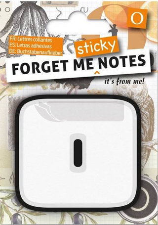 Forget me sticky notes kart samoprzylepne litera O