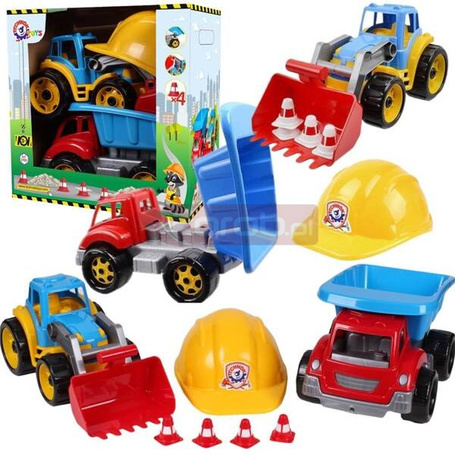 Koparka i wywrotka z akcesoriami MIX