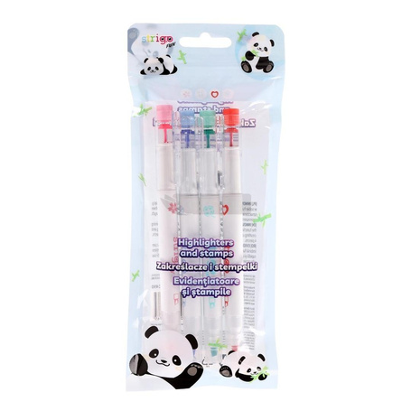 Zakreślacze i stempelki 2w1 4szt