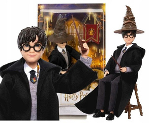 HARRY POTTER FIGURKA LALKA HARRY POTTER z tiarą przydziału magiczną różdżką HND78