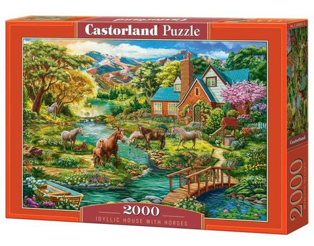 Puzzle 2000 Idyllic House with Horses CASTOR