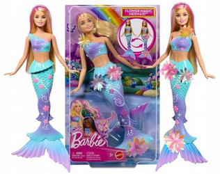 LALKA BARBIE SYRENKA ROZKWITAJĄCE KWIATY syrenka z magicznymi kwiatami JDM72