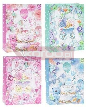 Torebka Pop-Up 3D Narodziny 26x32x10cm mix ROZETTE