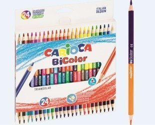 Kredki ołówkowe trójkątne BiColor 24/48 CARIOCA