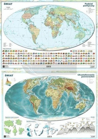 Mapa świata A2 Dwustronna ścienna ART-MAP
