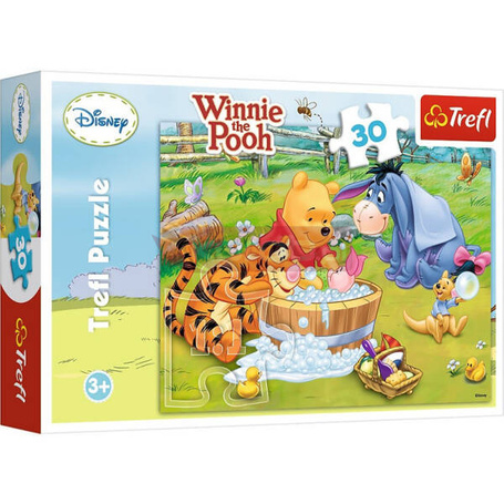 Puzzle 30 elementów Kubuś Puchatek Kąpiel Prosiaczka