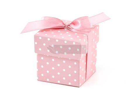 Pudełeczka w kropki różowy 10szt