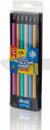 Kredki ołówkowe metaliczne Jumbo 6 kolorów ASTRA