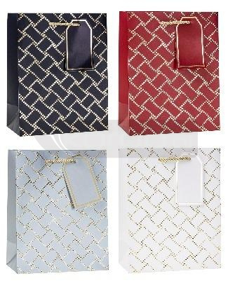 Torebka ozdobna 26x32x10cm hot-stamp mix ROZETTE
