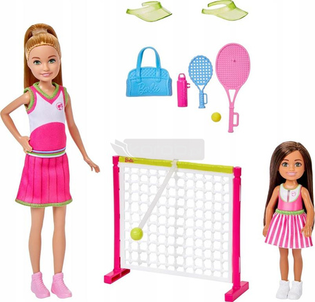LALKA BARBIE NAUKA GRY W TENISA zestaw z dwoma lalkami Stacie i Chelsea HRG83