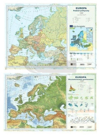 Mapa Europy A2 Dwustronna ścienna ART-MAP