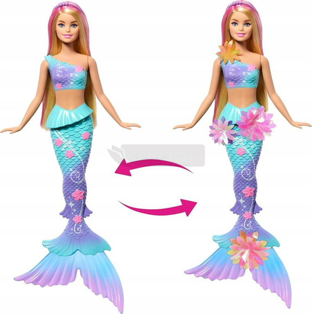 LALKA BARBIE SYRENKA ROZKWITAJĄCE KWIATY syrenka z magicznymi kwiatami JDM72