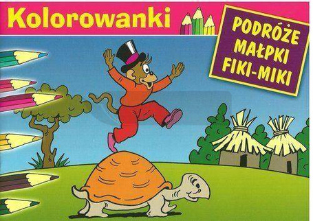 Kolorowanka Podróże małpki Fiki-Miki. Żółw