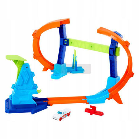 HOT WHEELS STUNT TRACKS ZESTAW Mistrzowski skok na pętli + autko, zestaw +4 JFH36