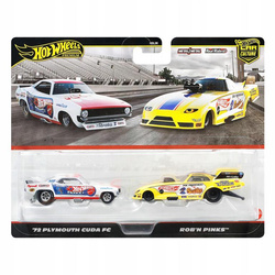 HOT WHEELS PREMIUM CULTURE CAR 2-pack 72 Plymouth Cuda FC /Rob'n Pinks JBL01