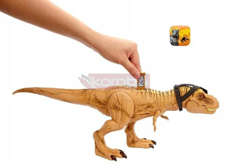 JURASSIC WORLD DINOZAUR TYRANOZAUR polowanie na T-Rexa 48cm HNT62