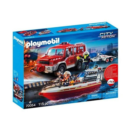 Playmobil 70054 Samochód strażacki z łodzią