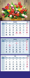 Kalendarz 2026 trójdzielny Bukiet