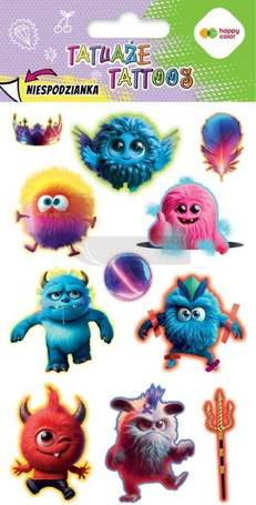 Tatuaże zmywalne Monsters HAPPY COLOR
