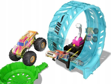 HOT WHEELS MONSTER TRUCK ZESTAW EPICKA PĘTLA 6 pojazdów świecące ciemności HXH69