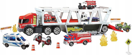 MATCHBOX WÓZ STRAŻACKI TRANSPORTER + AKCESORIA GWM23