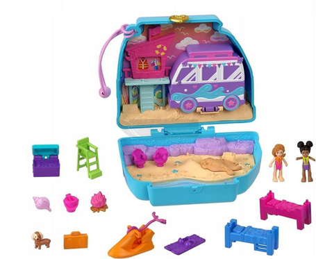 LALKA POLLY POCKET PIESEK PLAŻOWY SZCZENIACZEK zestaw do zabawy dla dzieci HRD36