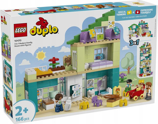 KLOCKI LEGO DUPLO 10470 Nowoczesny dom rodzinny 3w1 z figurkami, zestaw +2