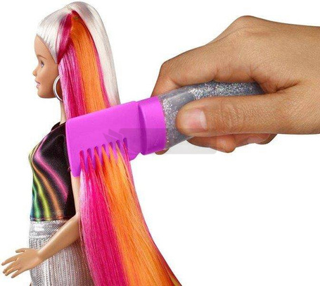 Lalka Barbie Błyszczące tęczowe włosy FXN96