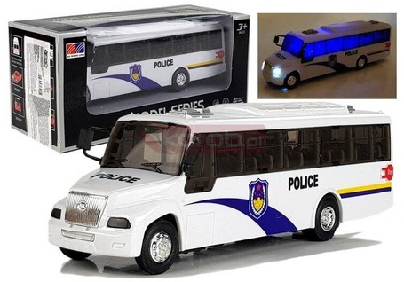 Bus policyjny ze światłem biały