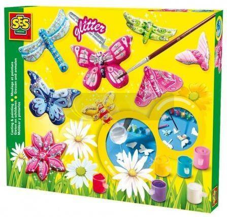 Odlewy gipsowe - Motyle z brokatem