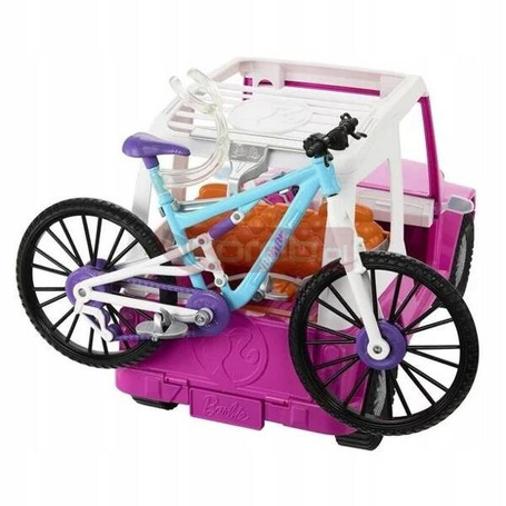 LALKA BARBIE MADE TO MOVE + AUTO JEEP + ROWER GÓRSKI duży zestaw do zabawy HKB06