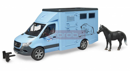 Samochód Mercedes Benz Sprinter do przewozu koni z figurką konia