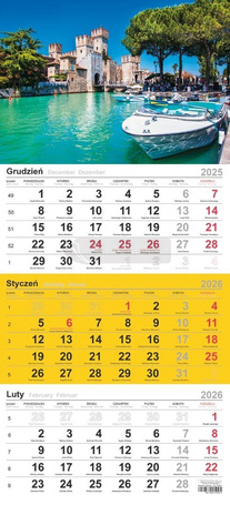 Kalendarz 2026 trójdzielny Zamek