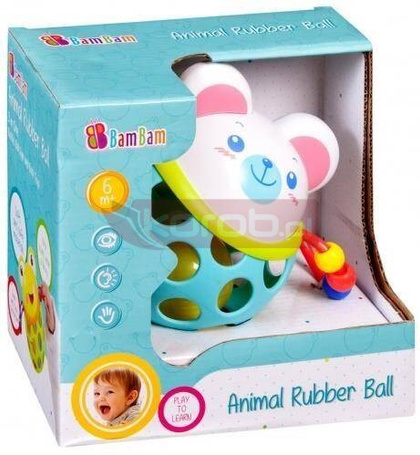 Kula gumowa z grzechotką miś BAM BAM