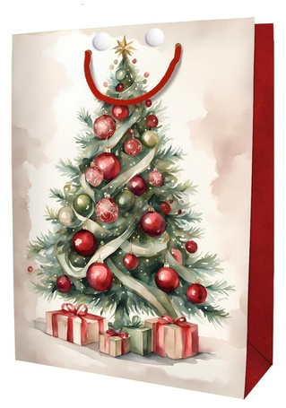 Torebka ozdobna Święta BN Choinka czerwona mini