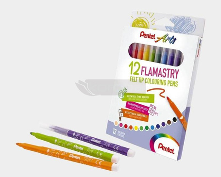 Flamastry spieralne 12 kolorów PENTEL