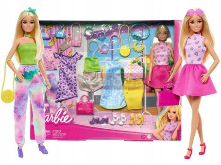 LALKA BARBIE DUŻY ZESTAW DO ZABAWY lalka + ubranka buty akcesoria HKB07