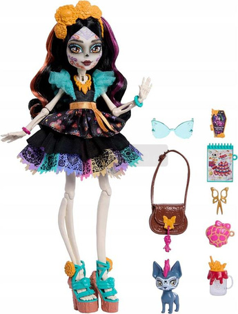 LALKA MONSTER HIGH SKELITA CALAVERAS + zwierzątko piesek Candelita JHK34