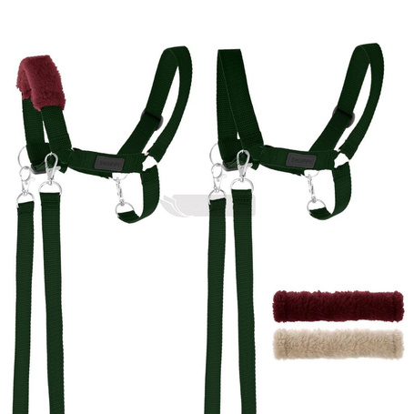Kantar dla Hobby Horse wodze + futerka zielony