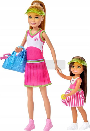 LALKA BARBIE NAUKA GRY W TENISA zestaw z dwoma lalkami Stacie i Chelsea HRG83