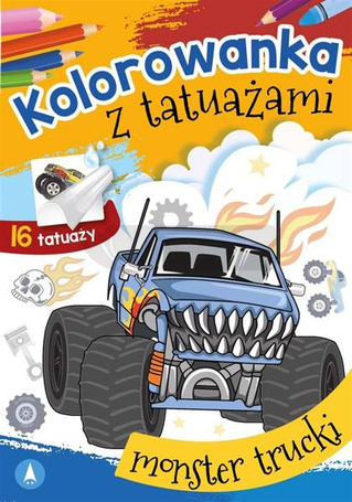 Kolorowanka z tatuażami. Monster trucki