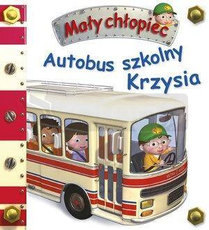 Mały chłopiec. Autobus szkolny Krzysia