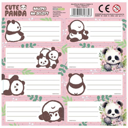 Nalepki na zeszyty Panda 10 (25szt) DERFORM