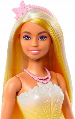 LALKA BARBIE KSIĘŻNICZKA z długimi włosami o żółtych pasemkach HRR09