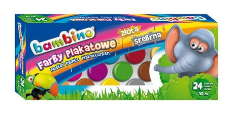 Farby plakatowe 24 kolory 10ml BAMBINO