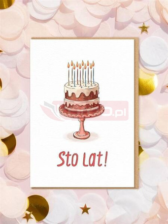 Karnet Urodziny - Tort sto lat