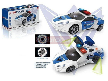 Auto policyjne ze światłem i dźwiękiem