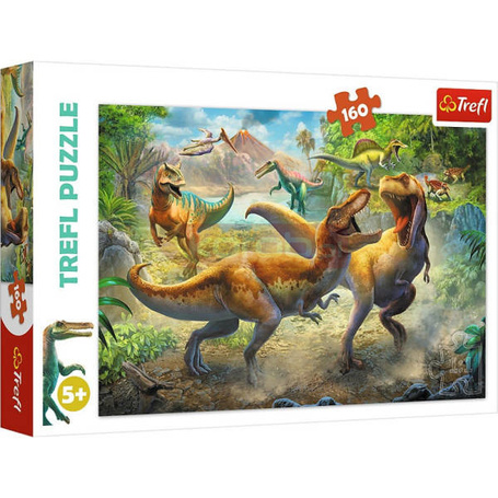 Puzzle 160 elementów Walczące Tyranozaury
